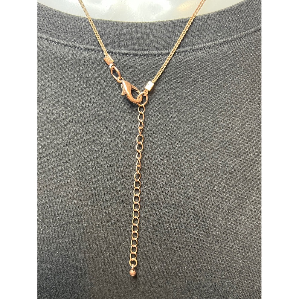 Statement Chunky high low Necklace Large Brown Beads with Silver Tone Accents - Picture 3 of 3